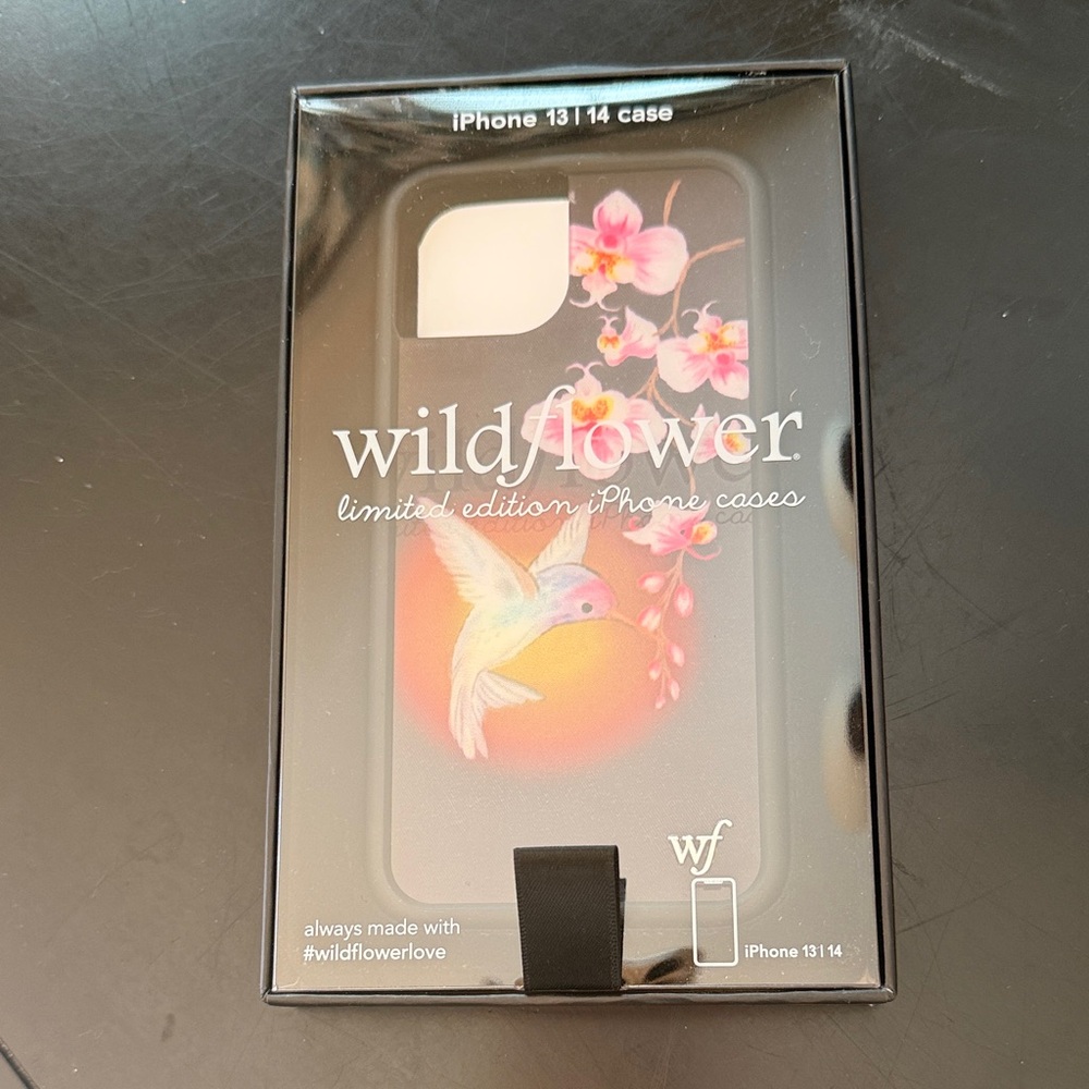 Wildflower Phone Case iPhone 13 14 Hummingbird